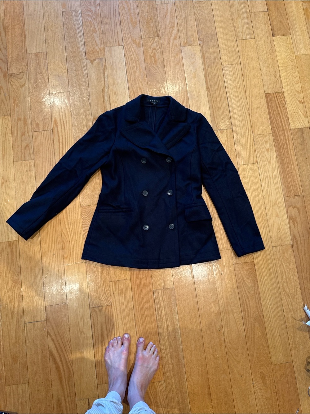 theory cashmere wool light weight peacoat - Picture 7 of 8